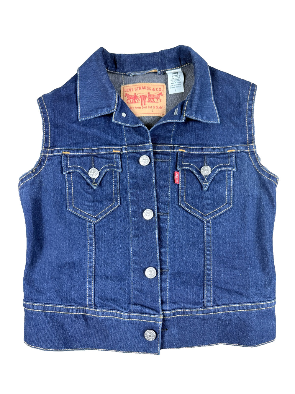 Levi's Type 1 Denim Vest Women's Large VTG